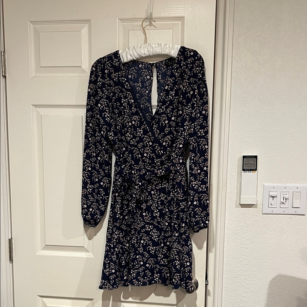 Trixxi Navy Floral Long Sleeve Dress
